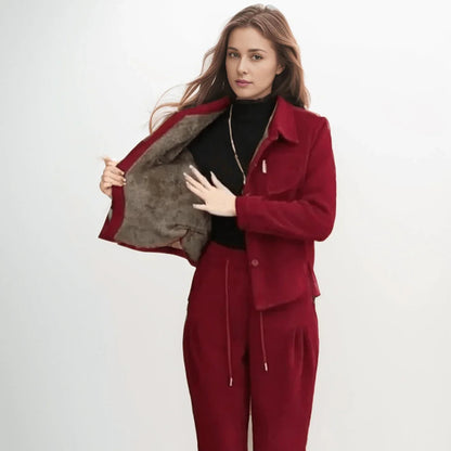 Conjunto Moscou™ Em Cotelê Super Macio / Acabamento Peluciado e Charme para o Inverno!