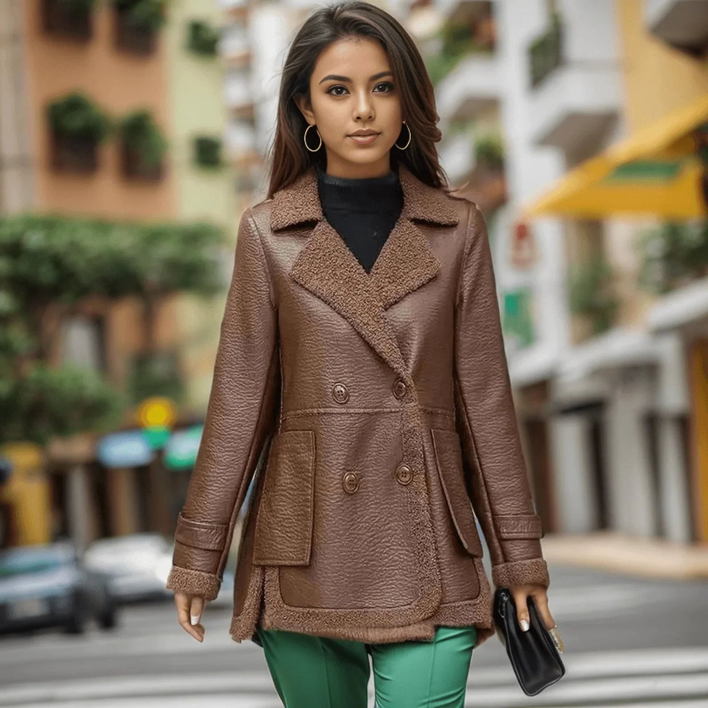 Jaqueta Catherine™ Dupla Face Estilo Sobretudo / Design Clássico, Chique e Versátil para os Melhores Dias de Inverno!