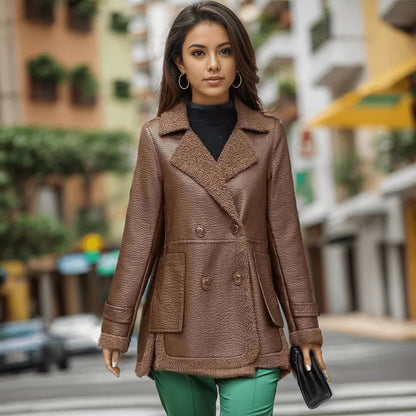 Jaqueta Catherine™ Dupla Face Estilo Sobretudo / Design Clássico, Chique e Versátil para os Melhores Dias de Inverno!
