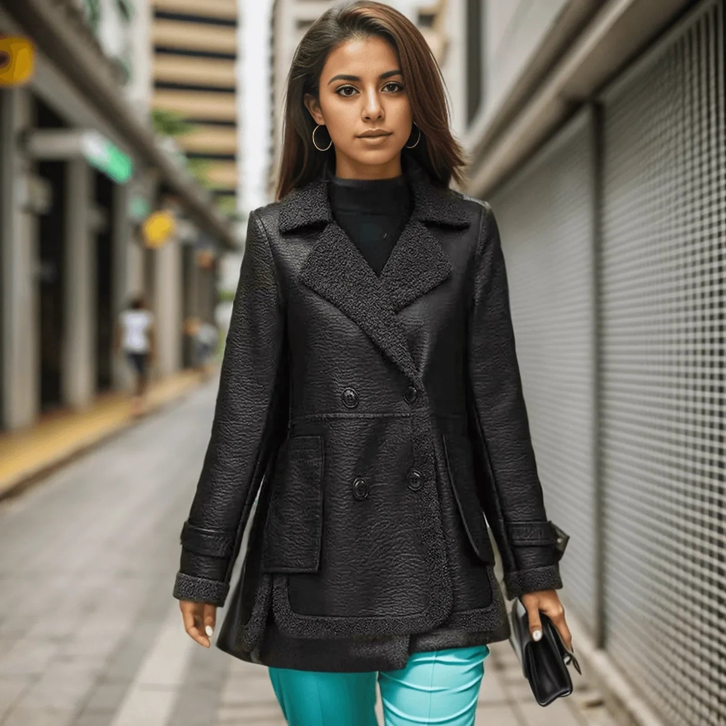 Jaqueta Catherine™ Dupla Face Estilo Sobretudo / Design Clássico, Chique e Versátil para os Melhores Dias de Inverno!