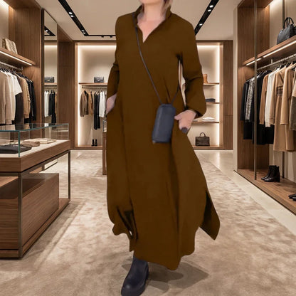 Vestido Lúmina™ em Malha Premium Texturizada com Gola Elegante!