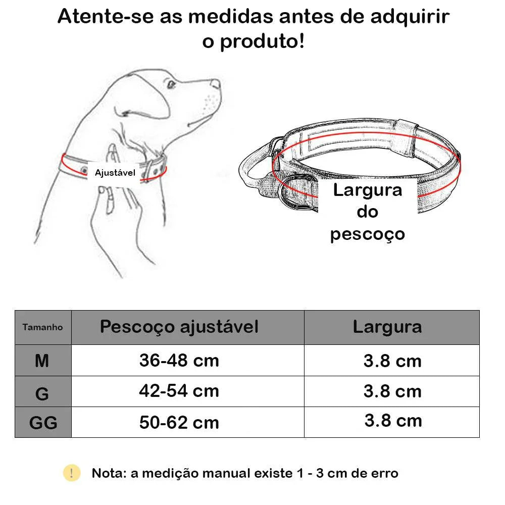 Coleira Tática Militar Para Cães Ultra Reforçada