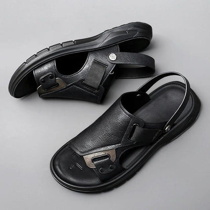 Sandália Masculina Fênix™ em Couro Genuíno / A Sua Melhor Escolha em Conforto, Estilo e Praticidade!