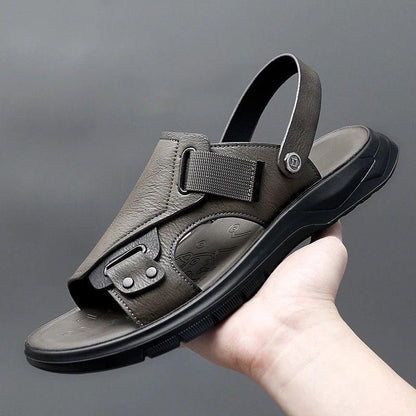 Sandália Masculina Fênix™ em Couro Genuíno / A Sua Melhor Escolha em Conforto, Estilo e Praticidade!