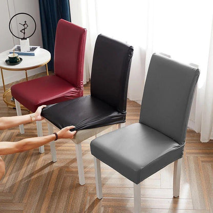 Kit de Capas de Cadeira Palace™ em Couro Ecológico / Suas Cadeiras com Visual Requintado em Poucos Instantes!