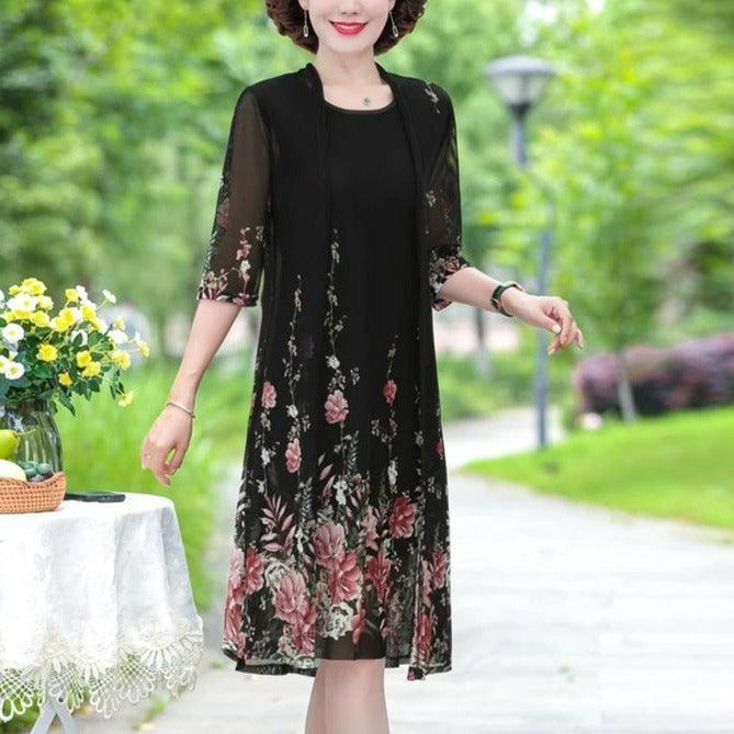 Conjunto SunFlower™ de Vestido + Cardigã / Conforto Igualável Até Nos Dias Mais Quentes!