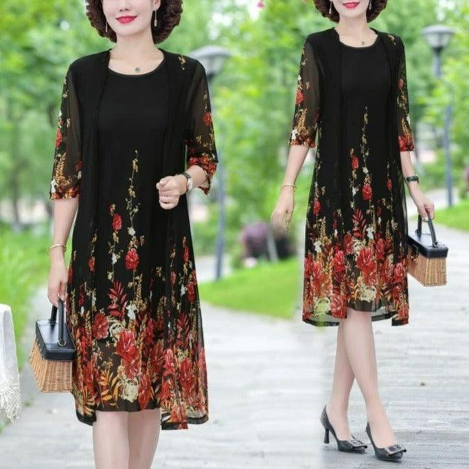 Conjunto SunFlower™ de Vestido + Cardigã / Conforto Igualável Até Nos Dias Mais Quentes!