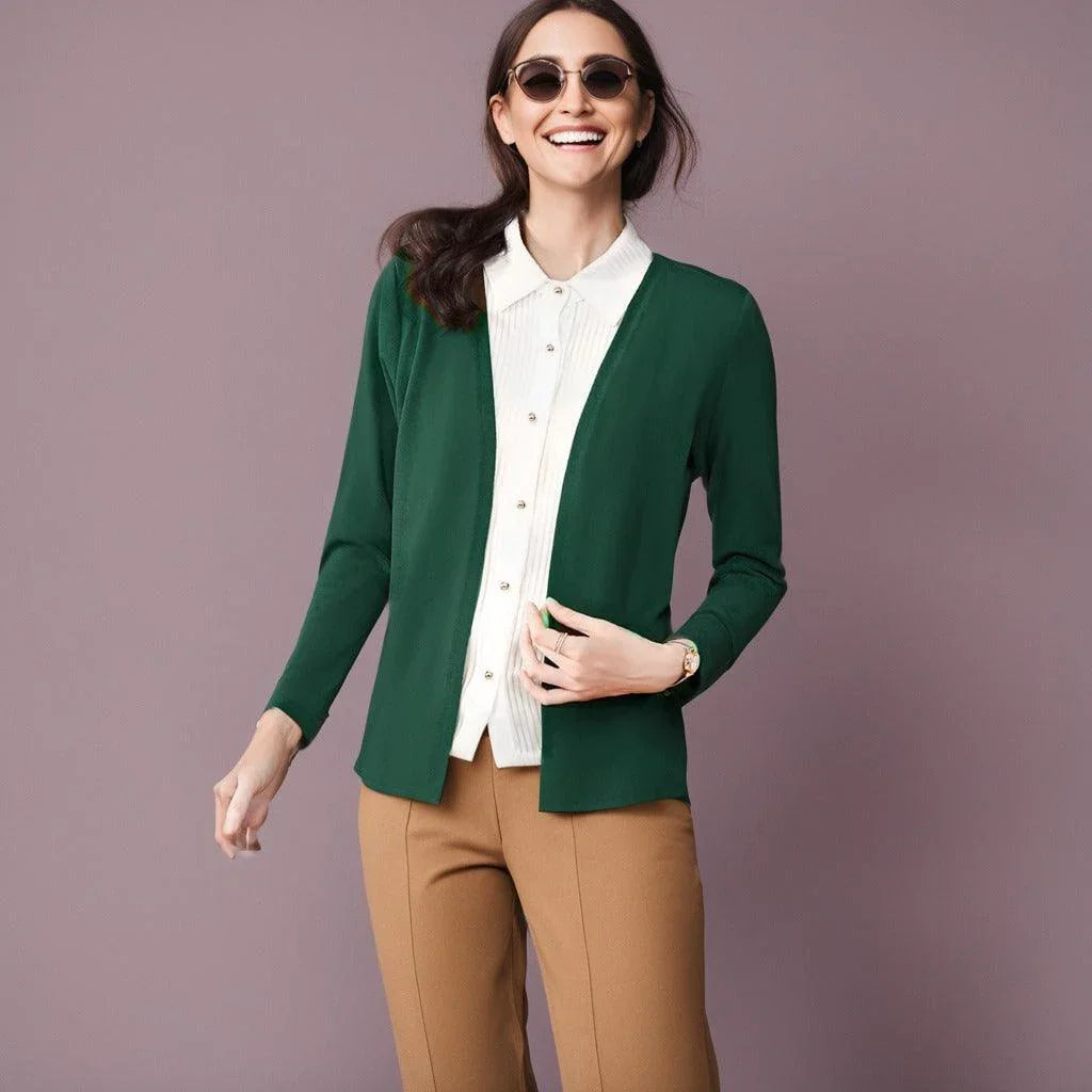 Camisa com Cardigã Sobreposto Modelo 2 em 1 Chic Femme™