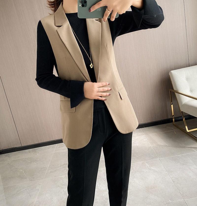 Blazer de Lapela Sophia™ - O Blazer Sem Mangas: Elegância e Estilo em Cada Detalhe!
