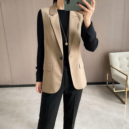 Blazer de Lapela Sophia™ - O Blazer Sem Mangas: Elegância e Estilo em Cada Detalhe!