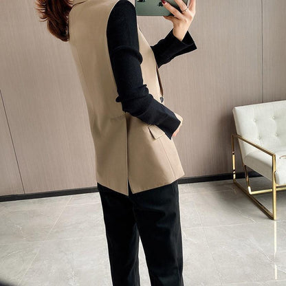 Blazer de Lapela Sophia™ - O Blazer Sem Mangas: Elegância e Estilo em Cada Detalhe!