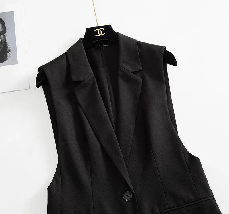 Blazer de Lapela Sophia™ - O Blazer Sem Mangas: Elegância e Estilo em Cada Detalhe!
