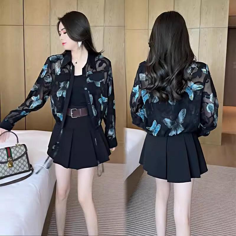 Nova Camisa Papillon Chic™ -  Elegância Distinta em Cada Estampa com o charme Francês do Chiffon!!