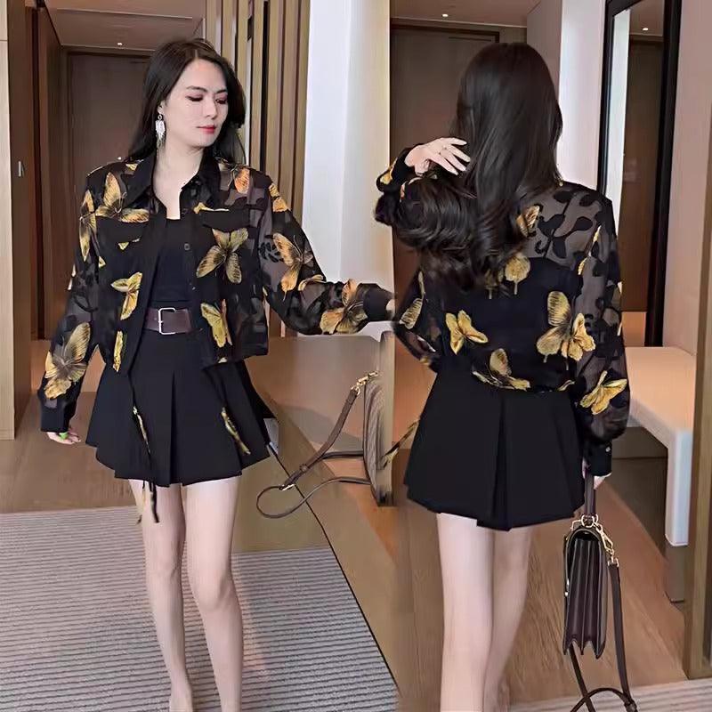 Nova Camisa Papillon Chic™ -  Elegância Distinta em Cada Estampa com o charme Francês do Chiffon!!