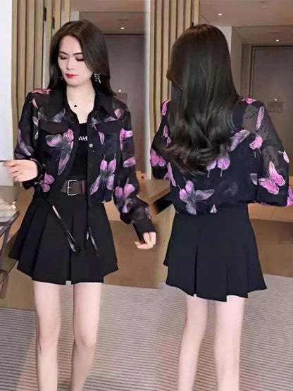Nova Camisa Papillon Chic™ -  Elegância Distinta em Cada Estampa com o charme Francês do Chiffon!!