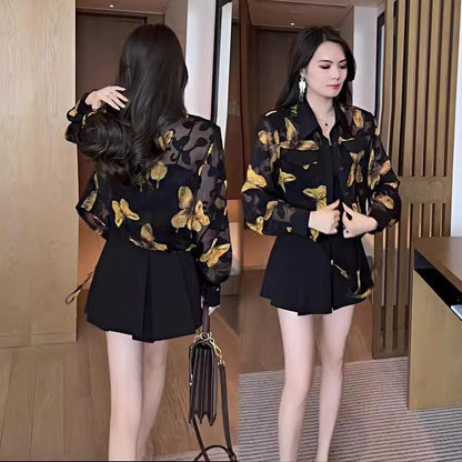 Nova Camisa Papillon Chic™ -  Elegância Distinta em Cada Estampa com o charme Francês do Chiffon!!