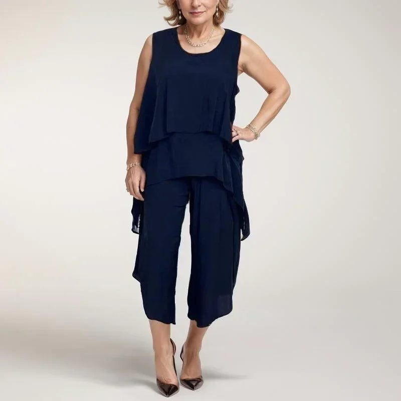 Conjunto Josephine™ em Viscose Leve com Design em Camadas / Frescor e Elegância para um Look Moderno e Descontraído!