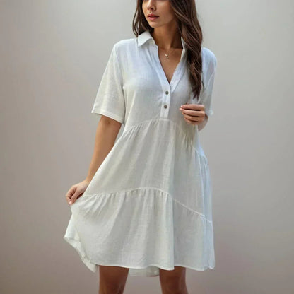 [COMPRE 1 E LEVE 2] Vestido Ischia™ em Linho de Algodão com Caimento Solto / Elegância e Conforto Exclusivo Inspirado no Mediterrâneo!
