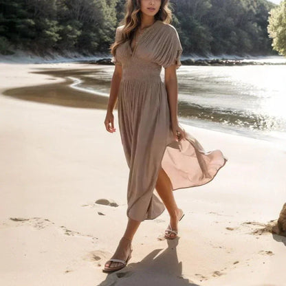 [COMPRE 1 E LEVE 2] Vestido Le Praiê™ em Linho de Algodão com Cintura Modeladora / Feito Para a Mulher que Valoriza Conforto e Estilo com Sofisticação!