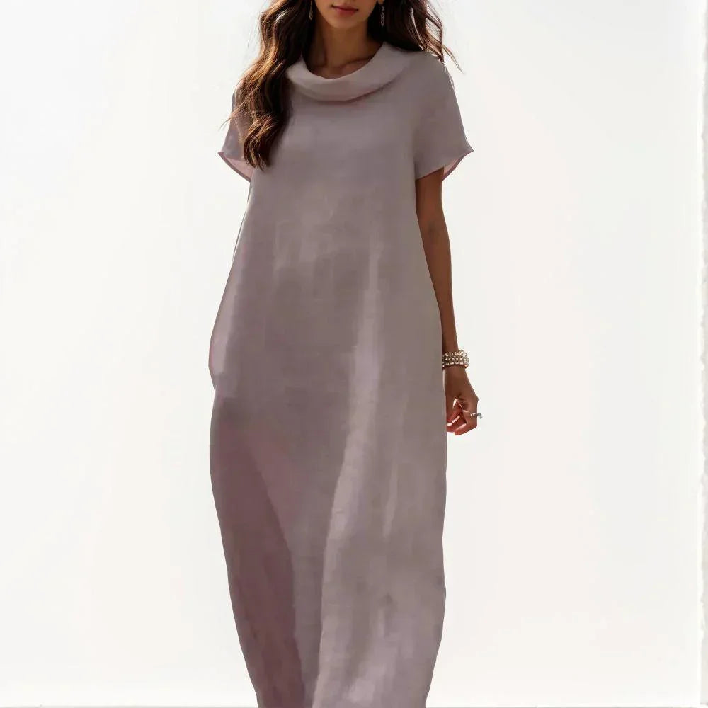 [Compre 1 e Leve 2] Vestido Marina™ Gola Alta em Linho de Algodão / Conforto e Elegância para Envolver Você em Leveza!