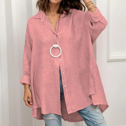 [Compre 1 e Leve 2] Camisa Saint-Tropez™ em Linho de Algodão com Design Oversized / Leveza e Sofisticação para Seus Momentos de Verão!