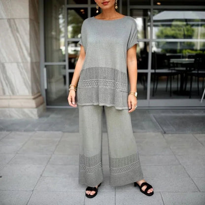 Conjunto Super Soltinho Laura™ com Estampa Abstrata Moderna / Sofisticação e Leveza em Todos os Detalhes!!