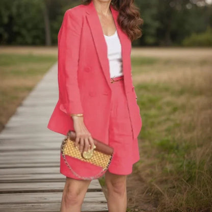 Conjunto Sra. Beatrice™ em Alfaiataria com Blazer Alongado e Shorts / Para a Mulher que Inspira Elegância, Respeito e Autenticidade!