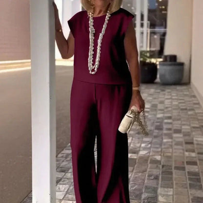 Conjunto Vittoria™ com Blusa Minimalista e Calça Pantalona / Refinamento e Conforto para a Mulher que Inspira Respeito e Estilo!