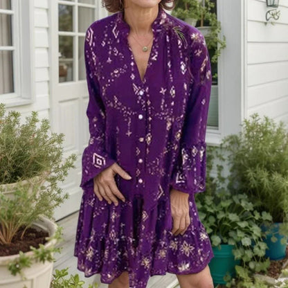 Vestido Donatella™ com Bordados Barrocos e Tecido Fluido / Um Toque de Magia e Elegância em Cada Movimento!