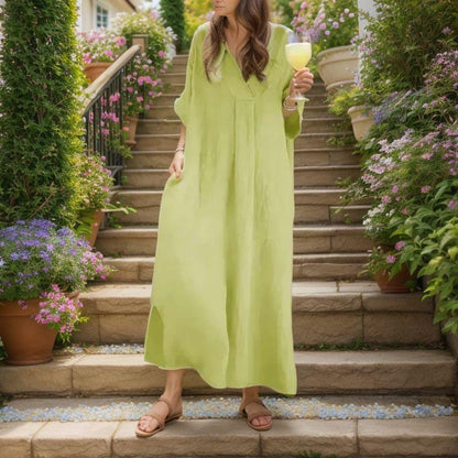 Vestido Sol de Bali™ em Linho de Algodão com Caimento Solto / Para Mulheres que Carregam o Brilho do Sol no Corpo e na Alma!