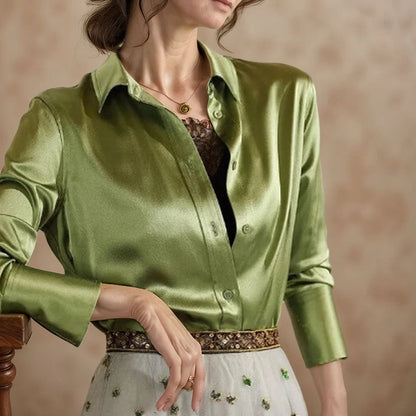 [COMPRE 1 E LEVE 2] Camisa Celinne™ em  Cetim Sedoso com Caimento Leve / Para Mulheres que Iluminam o Ambiente com Presença e Estilo!