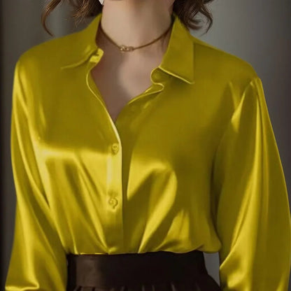 [COMPRE 1 E LEVE 2] Camisa Celinne™ em  Cetim Sedoso com Caimento Leve / Para Mulheres que Iluminam o Ambiente com Presença e Estilo!