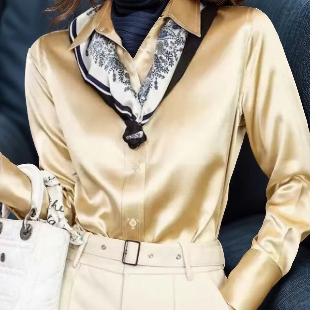 [COMPRE 1 E LEVE 2] Camisa Celinne™ em  Cetim Sedoso com Caimento Leve / Para Mulheres que Iluminam o Ambiente com Presença e Estilo!