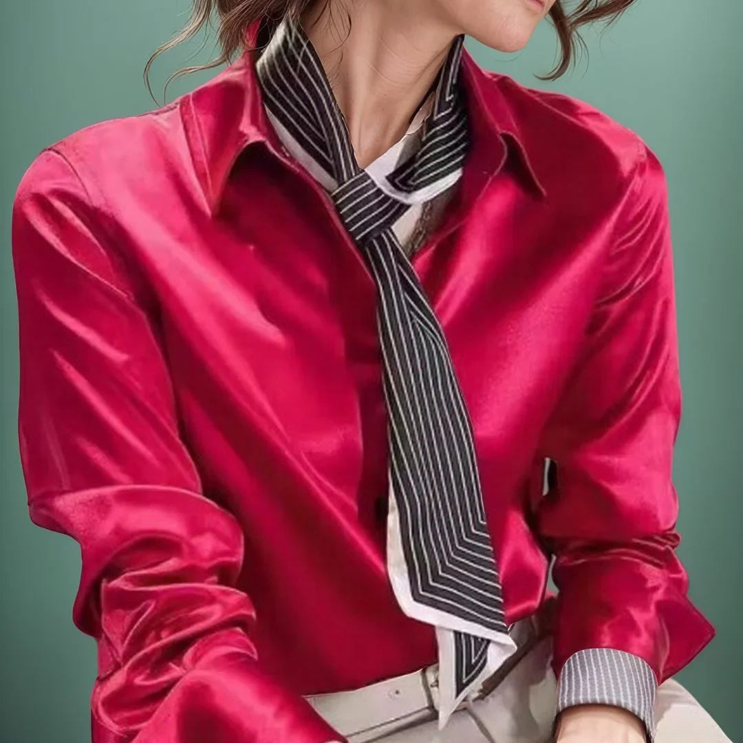 [COMPRE 1 E LEVE 2] Camisa Celinne™ em  Cetim Sedoso com Caimento Leve / Para Mulheres que Iluminam o Ambiente com Presença e Estilo!
