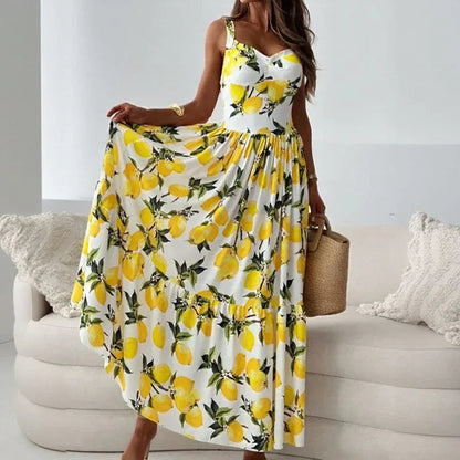 Vestido La Limone™ om Alças Confortáveis e Estilo Italiano / Frescor Mediterrâneo com Sensualidade e Leveza!