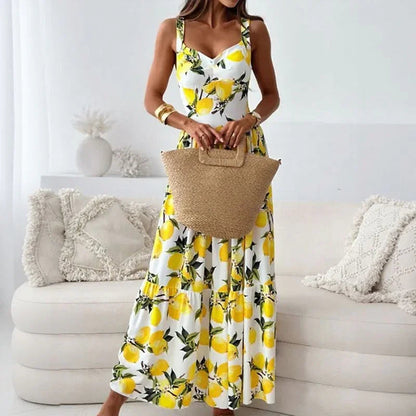 Vestido La Limone™ om Alças Confortáveis e Estilo Italiano / Frescor Mediterrâneo com Sensualidade e Leveza!
