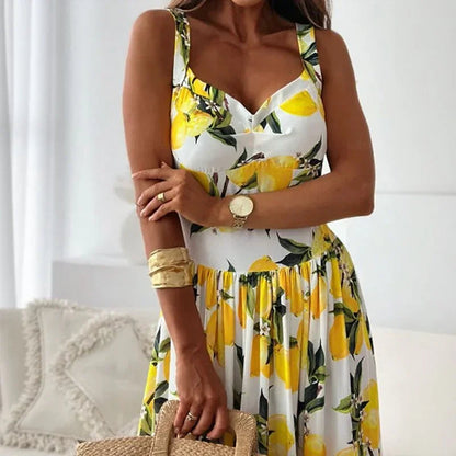 Vestido La Limone™ om Alças Confortáveis e Estilo Italiano / Frescor Mediterrâneo com Sensualidade e Leveza!
