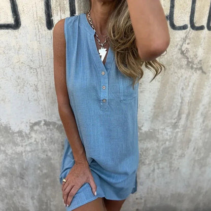 Vestido Mallorca™ em Linho de Algodão com Caimento Confortável / O Minimalismo em Forma de Estilo para Todas as Horas