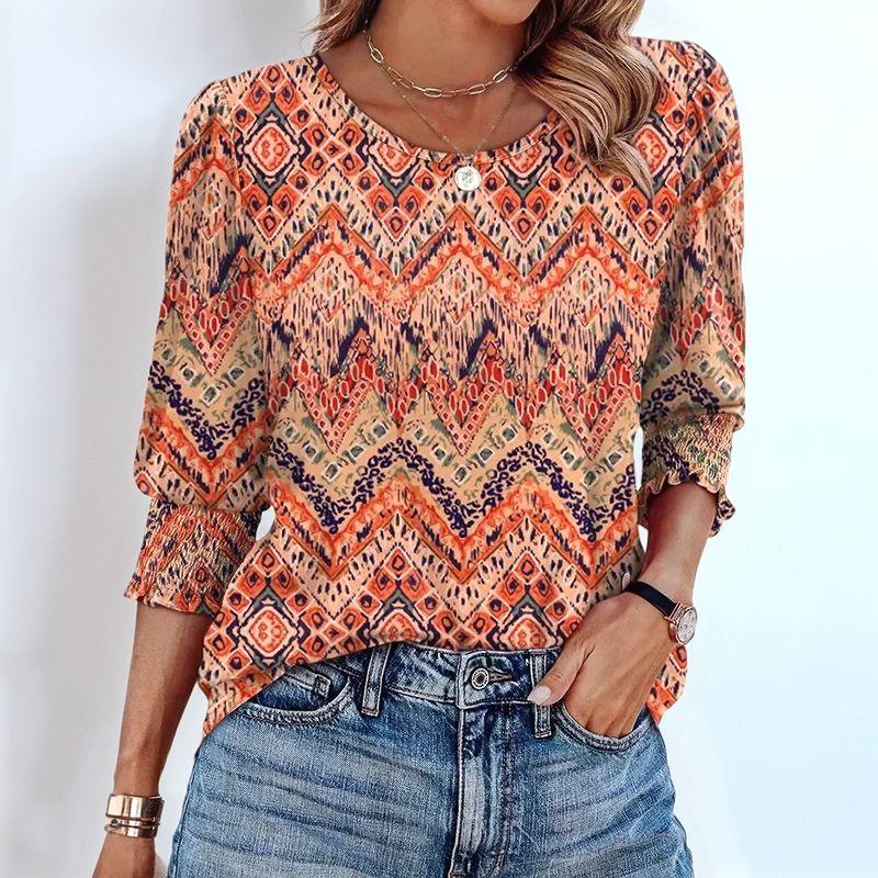 [COMPRE 1, LEVE 2] Blusinha Meriva™ com Punhos Franzidos e Estampas Exclusivas / Charme Atemporal para Todos os Momentos!