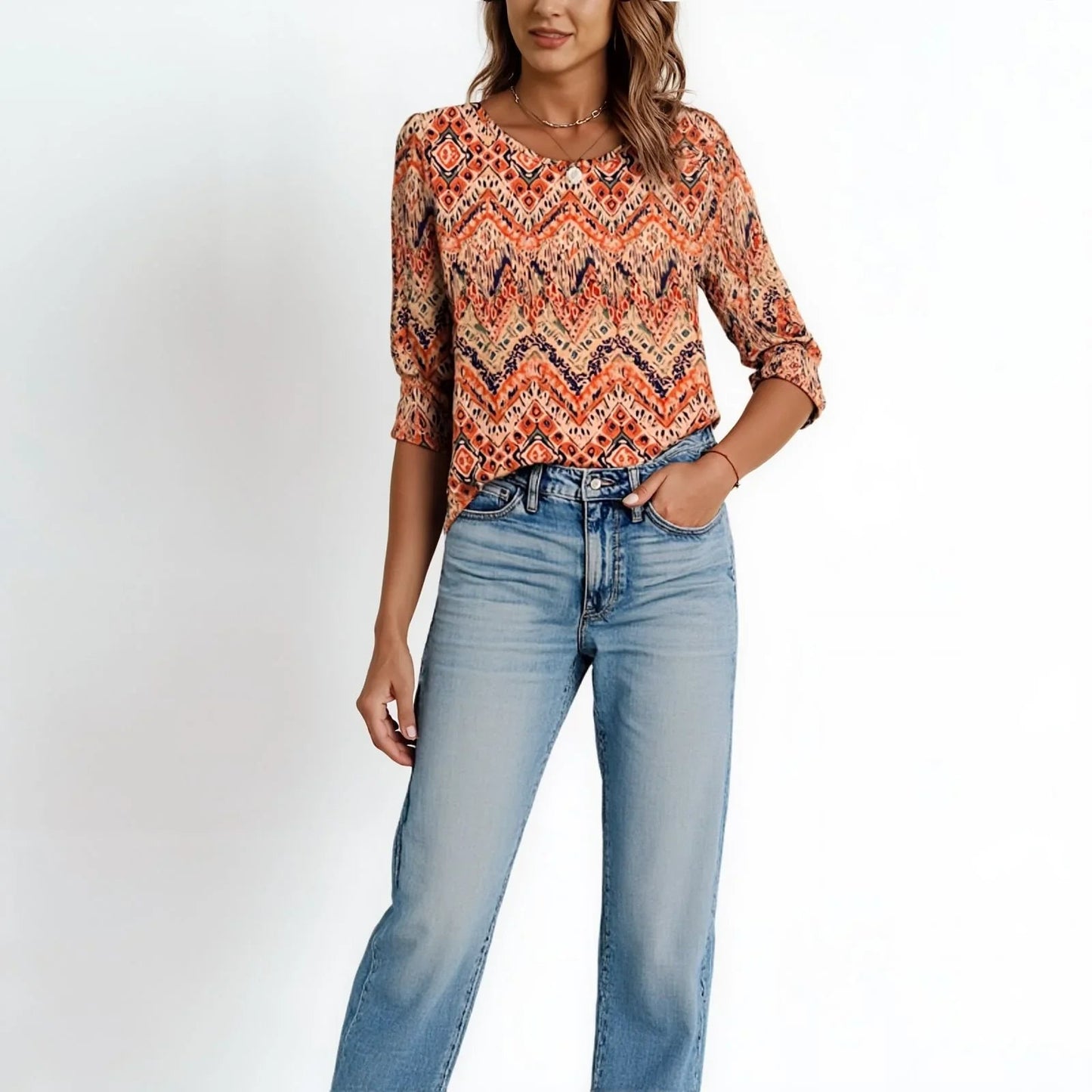 [COMPRE 1, LEVE 2] Blusinha Meriva™ com Punhos Franzidos e Estampas Exclusivas / Charme Atemporal para Todos os Momentos!