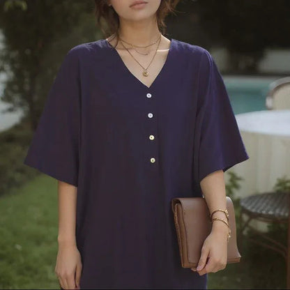 [COMPRE 1, LEVE 3] Blusinha Rafaella™ Em Linho de Algodão com Toque de Seda Fria / Frescor Instantâneo e Visual Minimalista!