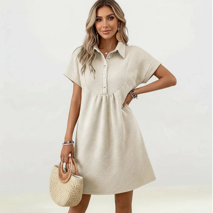 Vestido Nathaly™ Em Malha Texturizada Premium / Textura Geométrica Clássica e Feminilidade com Postura!
