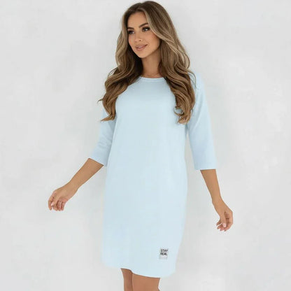 Vestido Daily™ em Malha Confort com Mangas 3/4 / O Básico Sofisticado que Valoriza o Corpo sem Marcar!