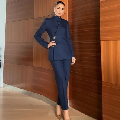 Conjunto Catherine™ com Blazer de Alfaiataria e Calça de Corte Reto que Não Marca / Um Look de Presença para Mulheres que Lideram!