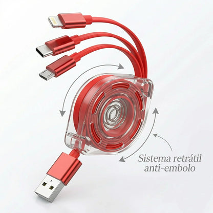 Cabo USB Retrátil 3 em 1 com Carregamento Rápido – Modern Lar™