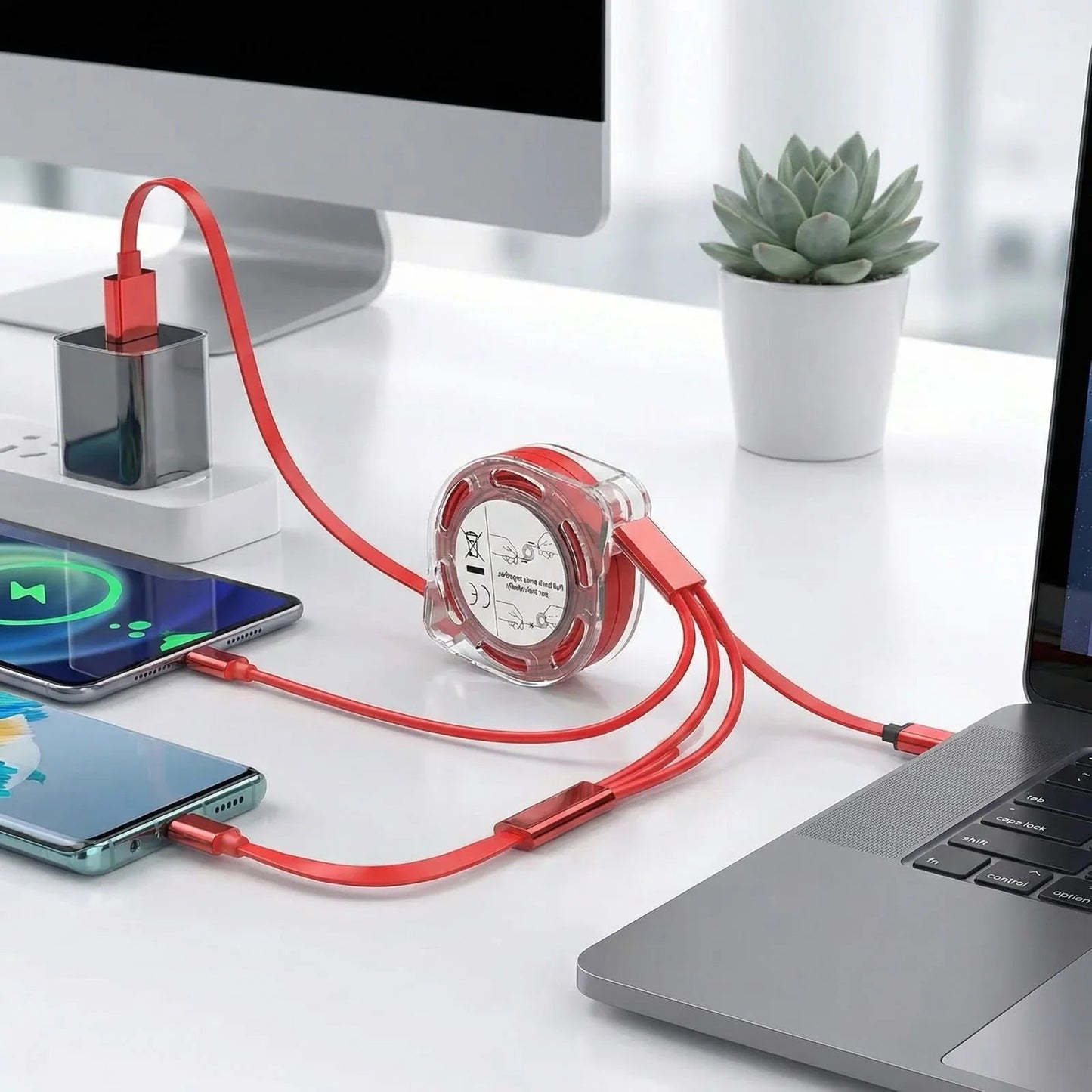 Cabo USB Retrátil 3 em 1 com Carregamento Rápido – Modern Lar™