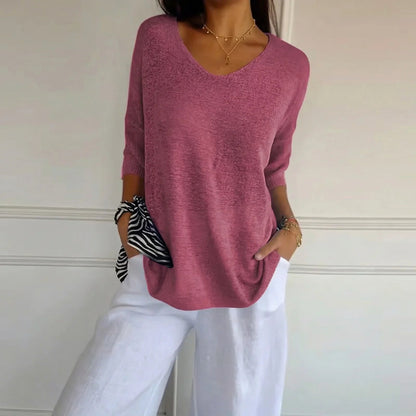 Blusa Carmim™ em Malha de Tricô Texturizada