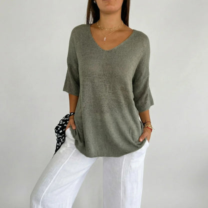 Blusa Carmim™ em Malha de Tricô Texturizada