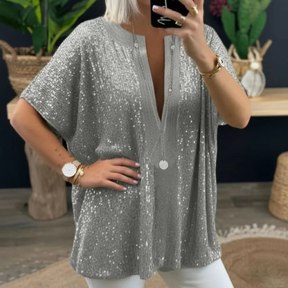 Blusa Dubai™ em Viscose Premium com Detalhes em Paetê