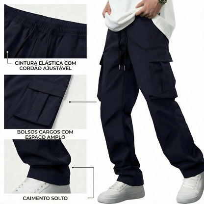 Calça Cargo Orion™ em Sarja Leve com Bolsos Utilitários